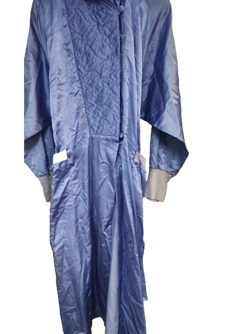 Ann & Catherine De Clipped Belted Quilted Robe Blue Size Medium Store Display